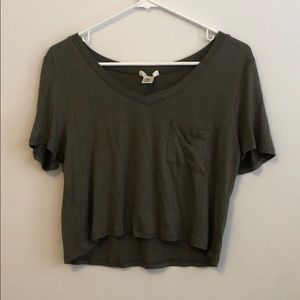 Green Flowy Crop Top